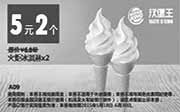 优惠券缩略图：汉堡王优惠券手机版:A09 火炬冰淇淋2个 2015年5月6月凭券优惠价5元